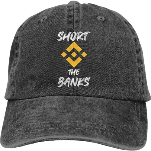 Adjustable Solid Color Baseball Cap Short The Banks Washed Cotton Binance Coin BNB Cryptocurrency Sports Woman Hat
