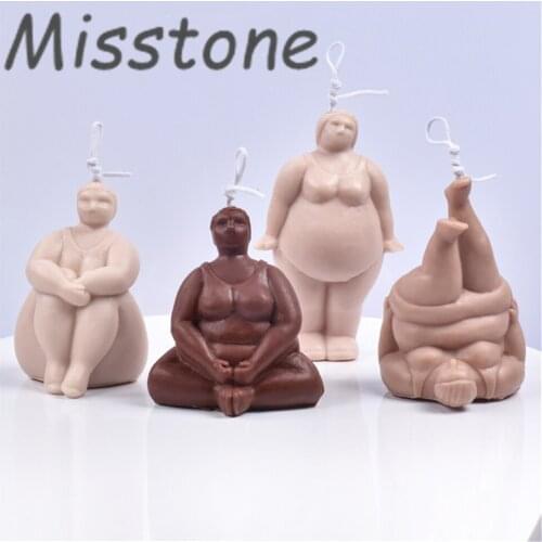 Yoga Women Candle Silicone Mold Plaster Aromatherapy Decoration Torso Soy Wax Sports Ornaments 3D DIY