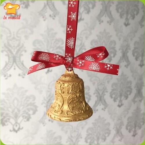 3D Christmas Big Bell Silicone Mould Aromatherapy Gypsum Soap Molds Bell Aromatherapy Candle Mold