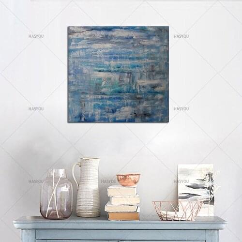 Top aritist 100% handpainted Modern Abstract Blue Oil Painting Large Canvas Art Wall Mural Picture home Decoration no frame