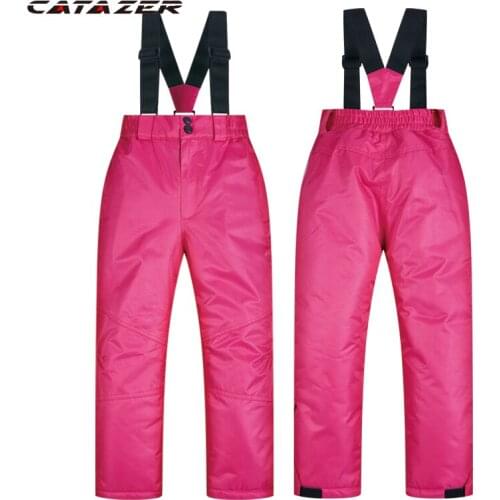 Outdoor Ski Pants Kids Boys and Girls Thicken Windproof Waterproof WarmSnow Children Trousers Winter Skiing and Snowboard Pants