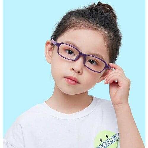 Vintage Glasses Kids Anti Blue Light Boy Girls Children Sun Glasses Clear Computer Tranparent Flexible Optical Frame Oculos UV40