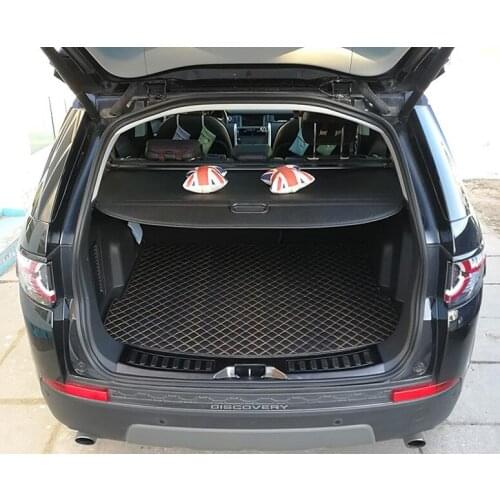 Rear Trunk Security Screen Privacy Shield Cargo Cover For Land Rover Discovery Sport 2015 2016 2017 2018 2019 2020 (Black Beige)