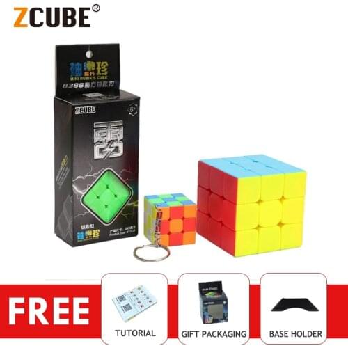 ZCube 3x3x3 Magic Cube 3cm Mini Keychain Cube Puzzle Professional Stickerless Pocket Mini Game Cube Toy For Kids