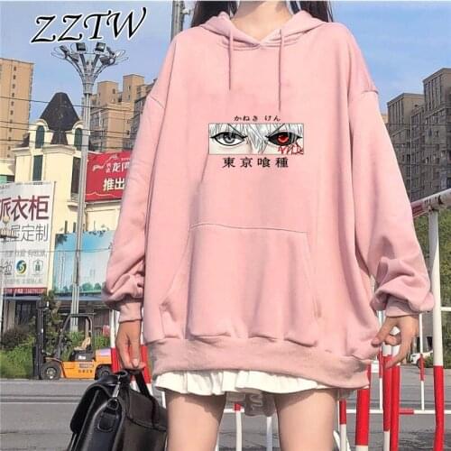 Women Harajuku Oversize Hoody Fleece Goth Anime Tokyo Ghoul Kinkiken Sweatshirt Winter Loose Hoodie Winter Oversize Hooded New