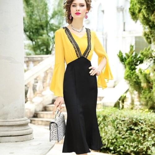 New runway 2021 spring grace office High waist dress Plus code summer Women Business Dress womanliness Cocktail party dresses