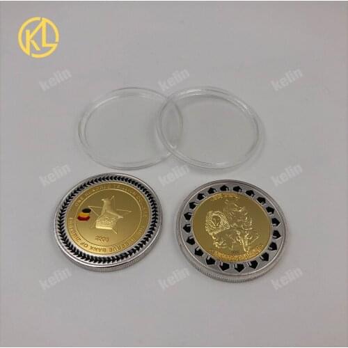 1pc 24K Gold Plated Zimbabwe Round Coin Metal Commemorative Coin For Business Collection Gifts Home Decor For Christmas