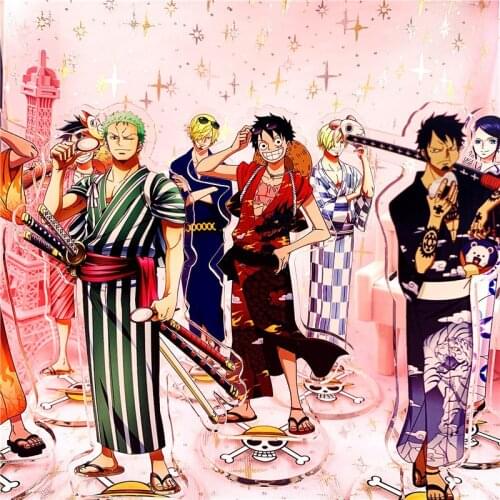 15cm Cartoon One Piece Acrylic Keychain Luffy Zoro Sanji Ace Chopper Pendants Keyring Cosplay Surrounding Gift Llavero Chaveiro