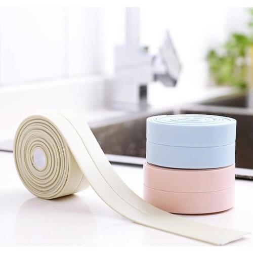 3.2mx38mm Bathroom Shower Sink Bath Sealing Strip Tape White PVC Self adhesive Waterproof Wall Sticker for Bathroom Kitchen