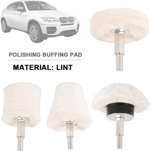 4pcs Car Polishing Cone Buffing Cloth Wheel Pad Wool Waxing Polish Buffing Pad Polisher Adapter Polishing Disc Car Cleaning Tool