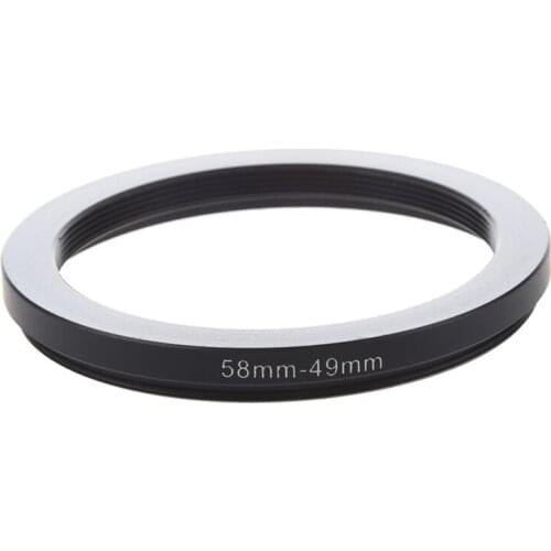 58mm-49mm 58mm to 49mm Black Step Down Ring Adapter for Camera