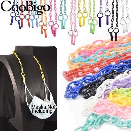 Acrylic Chain Masks Lanyard Portable Masks Ear Rope Extender Hanging Storage Extension Holder Adjustment Neck Accessories 6Pcs