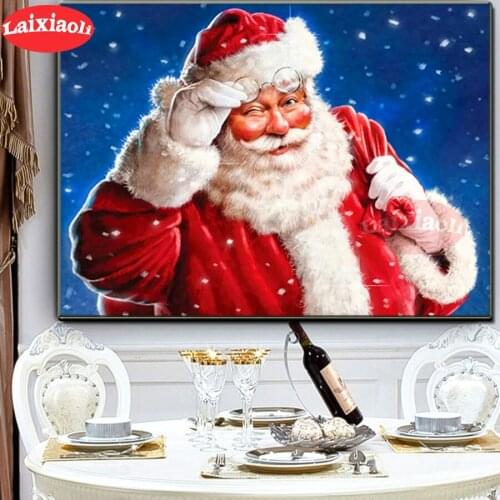 Funny man Full Square Round Diamond Embroidery Santa Claus Diamond Painting Cross Stitch Christmas decor Mosaic Handmade Gift