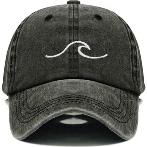 Washed Cotton Women Men Sea wave baseball Cap Embroidery high quality Dad hats sports hats bone garros Dropshipping