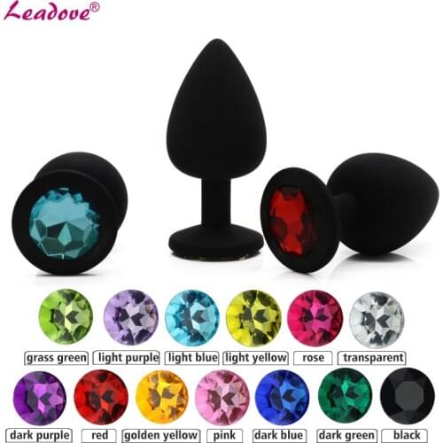 Large Size Silicone Jeweled Anal Butt Plugs Anal Trainer ToysAnal Plated Rhinestone Sexy Stopper Adult Game for Couple GS0005