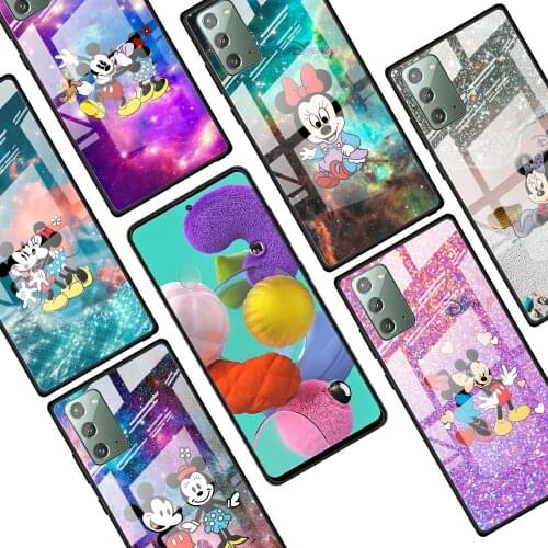 Mickey Minnie colorful for Samsung Galaxy Note 20 Ultra 10 Lite Plus 9 8 5G A70 A50 A40 A30 A20 Tempered Glass Phone Case