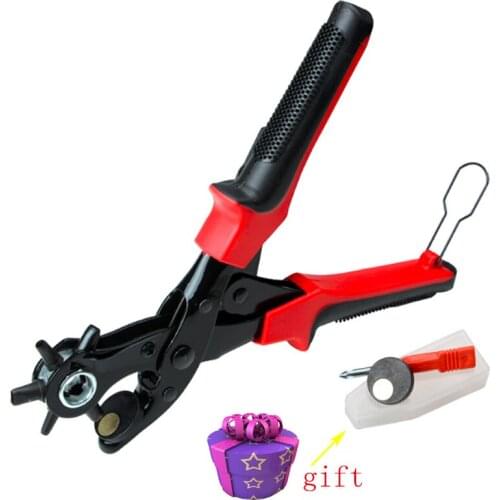 Leather Belt Hole Puncher Plier Eyelet Punch Revolve Sewing Machine Bag Setter Tool Watchband Strap Household leathercraft