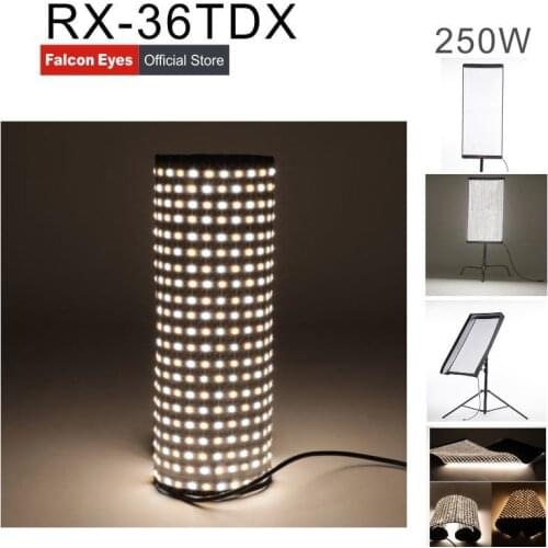 Falcon Eyes RX-36TDX Flexible Rollable Cloth LED Fill-in Light Lamp Studio Video Lighting Panel 250W Bi-Color 3000K-5600K