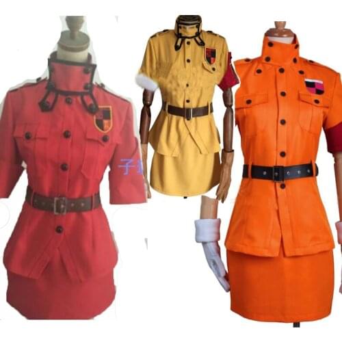Hellsing Seras Victoria Cosplay Costume Yellow Red Orange Version sailor dress lolita party dress outfit Uniform Custom