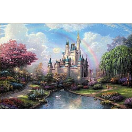 Dream Castle Decompression and upgraded version paper artifact 1000 pieces jigsaw puzzle white card adult toys