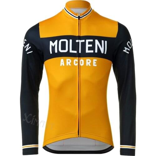 Classic Retro Yellow Black Pro Team Cycling Jersey Anti-Sweat Quick Dry Anti-UV Maillot Ciclismo Hombre