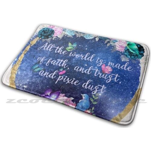 Mat Rug Non-Slip Water Absorb Door Carpet Neverland Wendy Peter Pixie Dust Never Grow Up J M Barrie Happily Ever After