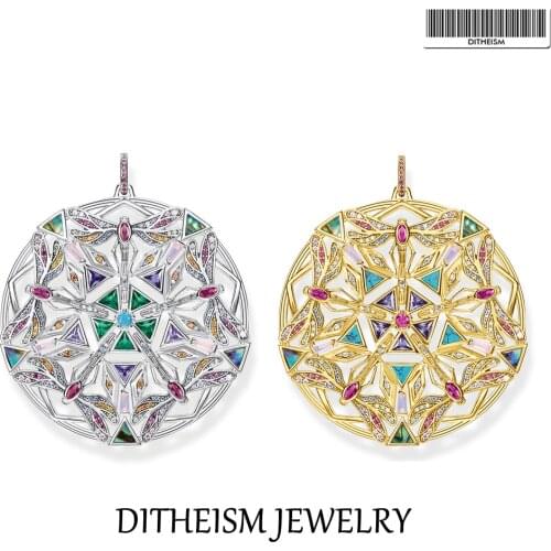 Pendant Dragonfly Kaleidoscope Amulet 2021 Brand New Fine Elaborate Women Jewelry 925 Sterling Silver Golden Magic Garden Bijoux