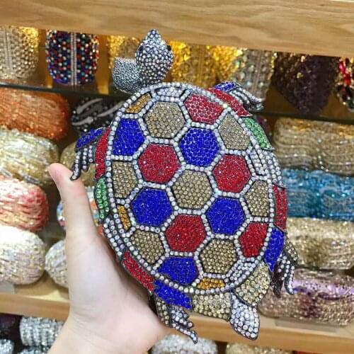 Green Bridal wedding party small purse women evening party bag diamonds luxury wallet crystal clutch animal crystal handbag lady