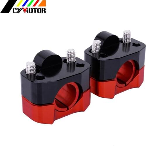 Motorcycle Free Shipping CNC Aluminum 7/8" or 1 1/8" Handlebar Riser Kit 28mm or 22mm Bar Clamp Mount For Honda Ktm Kawasaki ATV