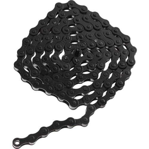 MTB BMX Fixie Road Bike Steel Chain Single Speed Bicycle Chain Magic Button Chain 1/2' X 1/8' BLACK