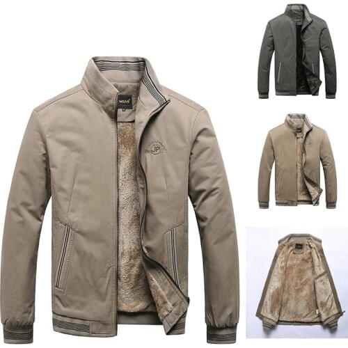 2021 Autumn Winter Men Jackets Cotton Chaqueta Casual Solid Fashion Vintage Warm Thick Fleece Pockets Coats High Quality XL-5XL