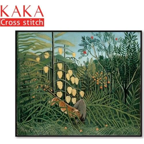 Cross stitch kits,Embroidery needlework sets with printed pattern,11CT-canvas for Home Decor Painting,Animals Full NCKA109
