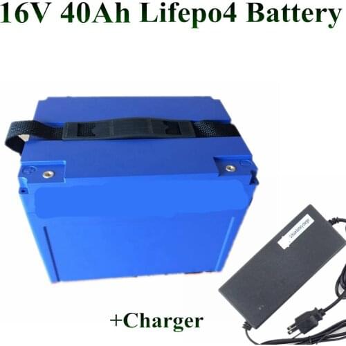 OEM Lifepo4 battery 16V 40Ah 5s 3.2v cells Not 12.8v 15v lead acid 18v 19v for EV motor bike power ebike kid car + 18.2v charger