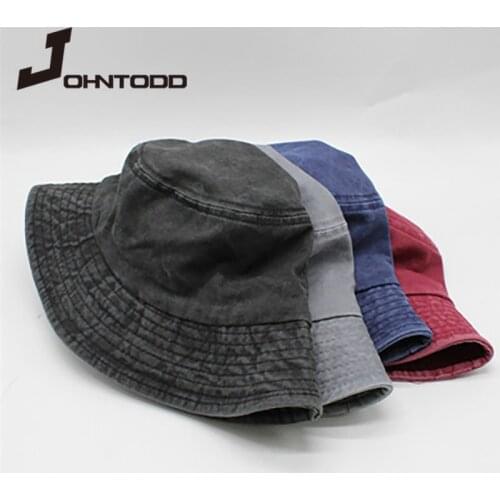2020 new foldable fisherman hat washed denim bucket hat unisex fashion bob hat hip hop Gorros mens ladies panama bucket hat cap