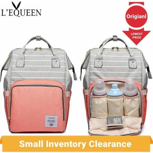 On Sale--Lequeen Stripe Diaper Bag Nappy Bag Maternidade Nursing Bag Colorful Baby Diaper Backpack