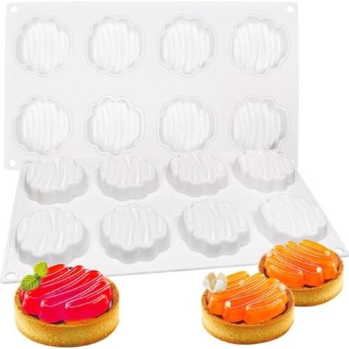 8 Cavity 3D Silicone Cake Mold Baking Tools DIY Mousse Dessert Bakeware Cooking Decorating Tools Moulds
