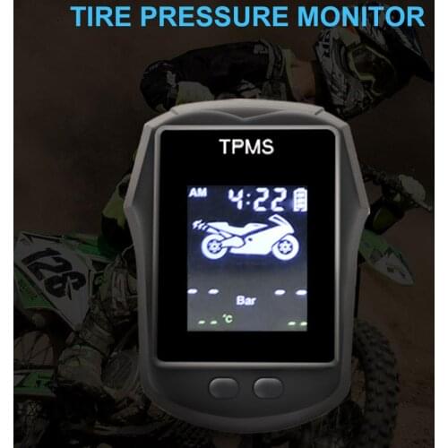 433.92MHz Motorcycle TPMS 116psi Real-time USB Digital Tire Pressure Monitoring System Tyre LCD Display With 2 External Sensors