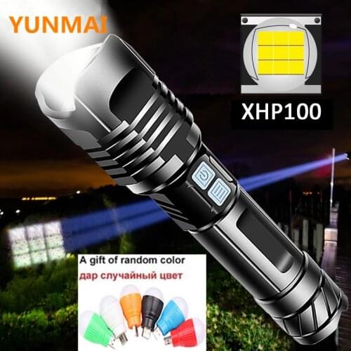 XHP100 Most powerful LED Flashlight Portable Ultra XHP90 Torch USB Rechargeable Zoomable Tactical Light 26650 Battey For Camping