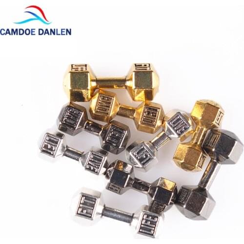 5pcs/lot High-Quality Antique Sliver Gold Black Plated Dumbbell Spacer Beads Metal Charms For DIY Bracelet Making Jewelry