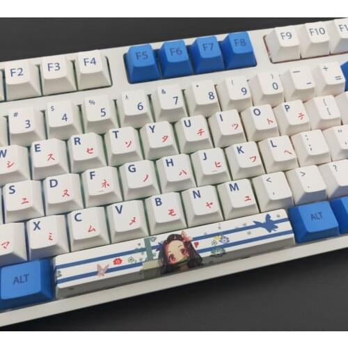 Japan Anime Demon Slayer Design Green Tanjiro Nezuko Keycap PBT Sublimation Cherry Highly Mechanical Keyboard Keycap Cherry MX