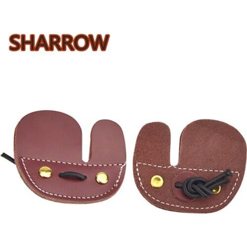 2Pcs Archery Finger Tab Guard Leather Finger Protectors Right Hand Finger Gloves For Recurve Bow Training Shooting Accessories