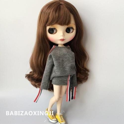 T02-X202 Blyth Doll clothes 30cm 1/6 dolls Azone Accessories Sweater with casual skirt 2pcs/set