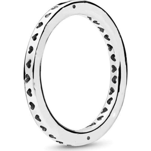 2019 Fashion Real 925 Sterling Silver Classic Hearts Ring For Women Resizable Wedding Engagement Rings DropShipping