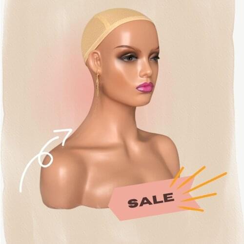 18in Manikins Head Mannequin Head With Shoulders Realistic Mannequin Head for Display Manikin Head with Shoulder for Wig