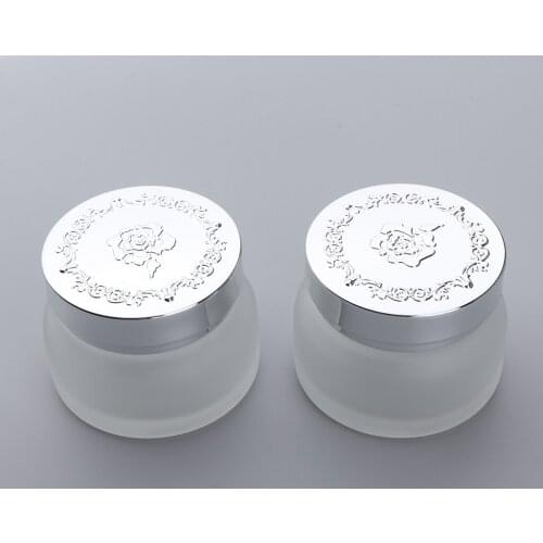 2x Empty Glass Make Up Cream Jar Lotion Bottle Cosmetic Container Filling