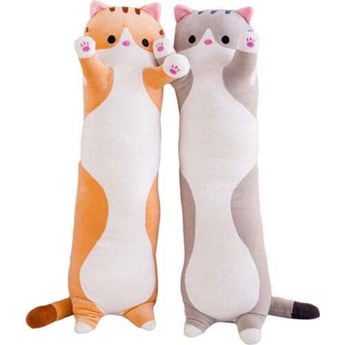 Long cat plush toy animal creative cute cat long soft office lunch break pillow sleep pillow plush toy doll childrens gift