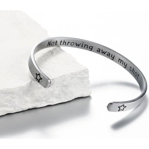 20 pcs Musical Bangle Broadway Gifts Stainless Steel Open Cuff Bracelet Musical Theatre "not Throwing away my Shot" Jewelry