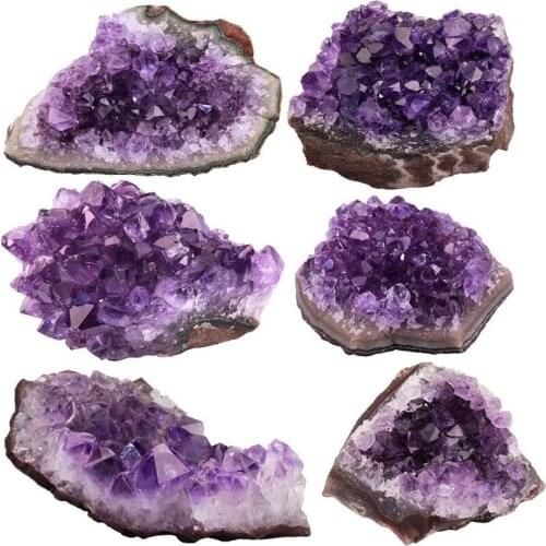 Natural Amethyst Cluster Geode Purple Crystal Quartz Specimen Home Decor Chakra Reiki