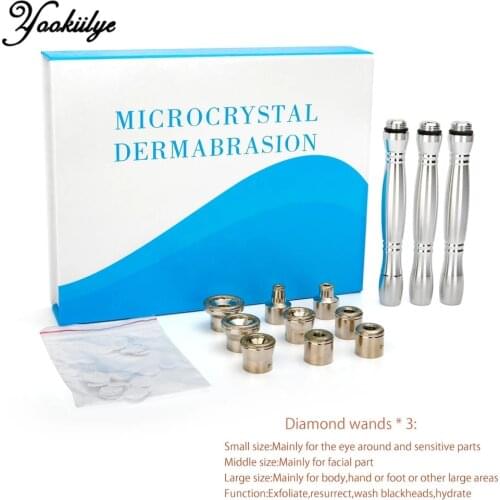 New Diamond Microdermabrasion Tips 9 Tips 3 Wands Dermabrasion Accessory Tips Facial Peeling Blackhead Remover Face Care Beauty