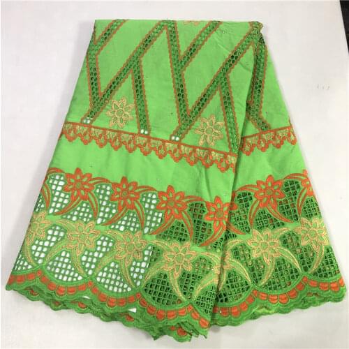 NEW arrival High Quality African Lace Fabric Cotton Fabric Embroidery Swiss Cotton Lace Pure Cotton 2.5Yards Lace Fabric